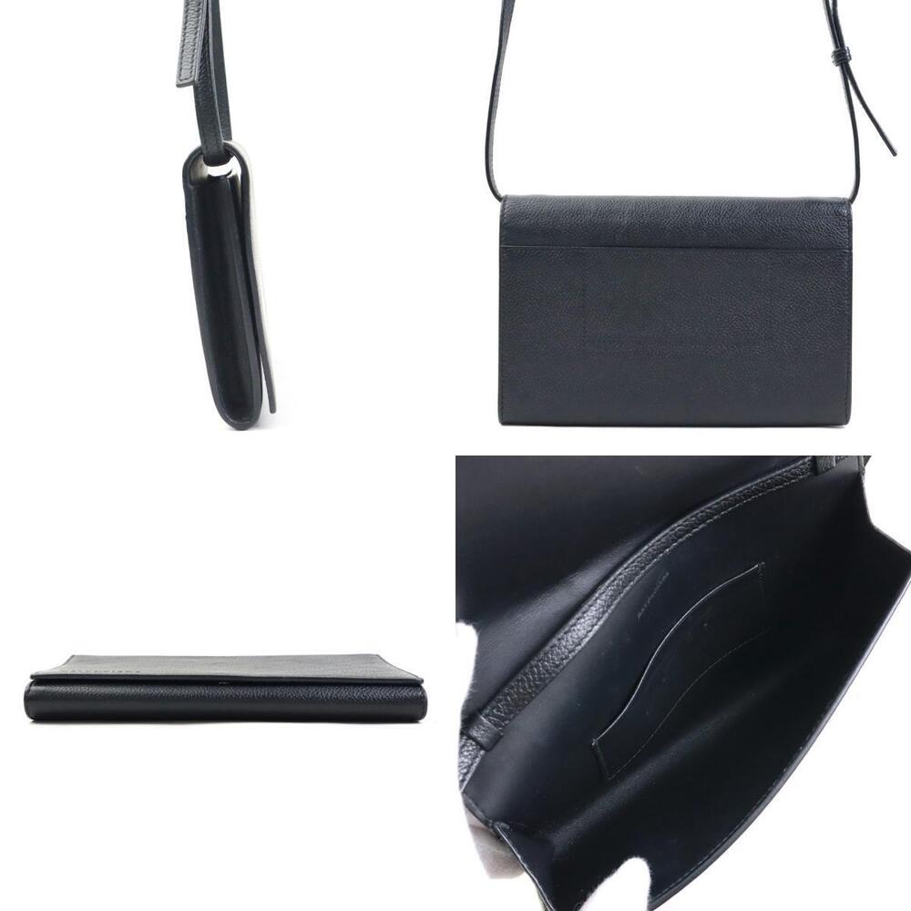 Balenciaga Shoulder Bag Pouch Black Leather - Picture 2 of 4